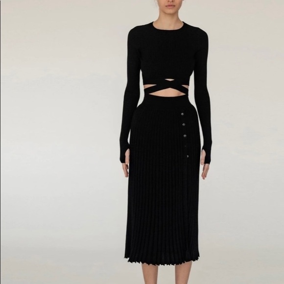 Other - Sexy Back Tie Pleated Skirt Two-Pieces Black size XL (runs small)​​​​​